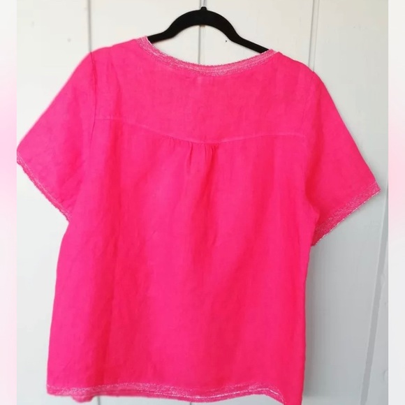 French pink linen blouse size L - Picture 6 of 16